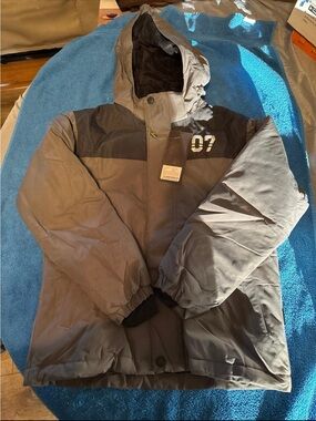 Boys Hooded Winter Jacket in Dark Gray - Insulated Parka